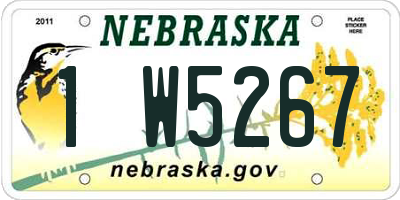 NE license plate 1W5267