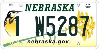 NE license plate 1W5287