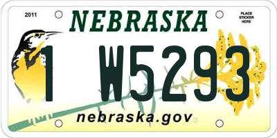 NE license plate 1W5293