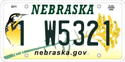 NE license plate 1W5321