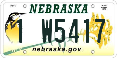 NE license plate 1W5417