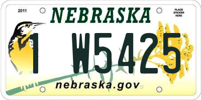 NE license plate 1W5425