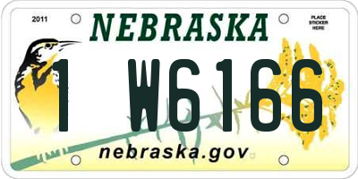 NE license plate 1W6166