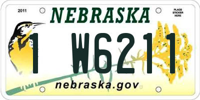 NE license plate 1W6211