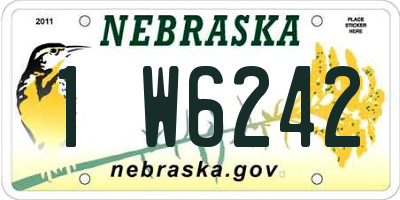 NE license plate 1W6242