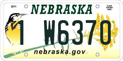 NE license plate 1W6370