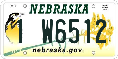 NE license plate 1W6512