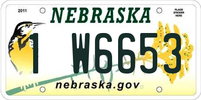 NE license plate 1W6653