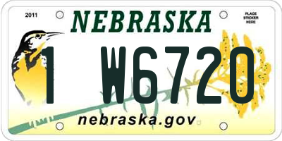 NE license plate 1W6720