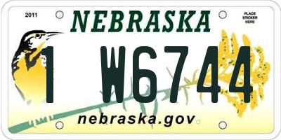 NE license plate 1W6744