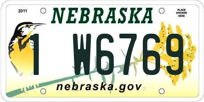 NE license plate 1W6769