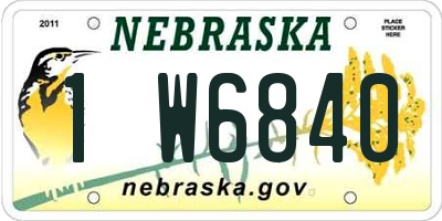 NE license plate 1W6840