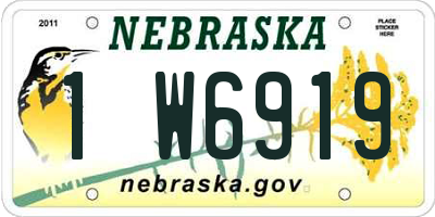 NE license plate 1W6919
