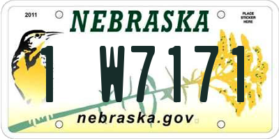 NE license plate 1W7171