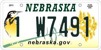 NE license plate 1W7491