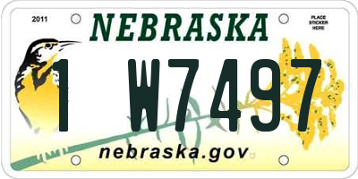 NE license plate 1W7497