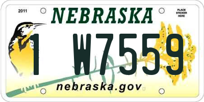 NE license plate 1W7559