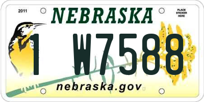 NE license plate 1W7588