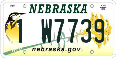 NE license plate 1W7739