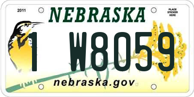 NE license plate 1W8059