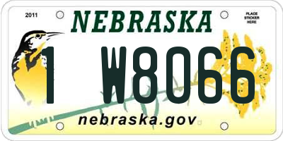 NE license plate 1W8066
