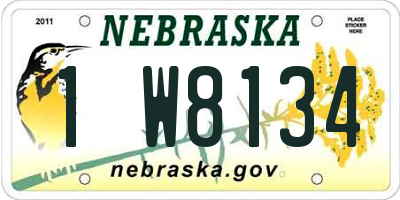 NE license plate 1W8134