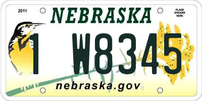 NE license plate 1W8345