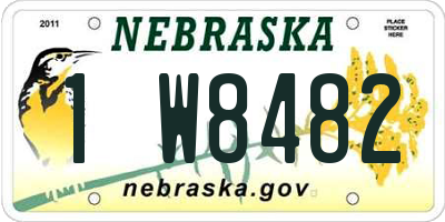 NE license plate 1W8482