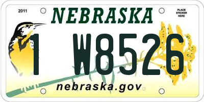 NE license plate 1W8526
