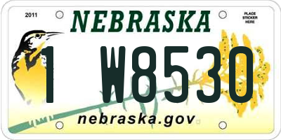 NE license plate 1W8530