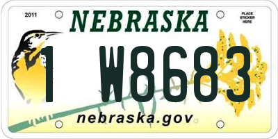 NE license plate 1W8683