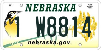 NE license plate 1W8814