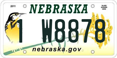 NE license plate 1W8878