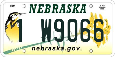 NE license plate 1W9066