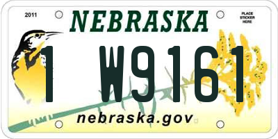 NE license plate 1W9161