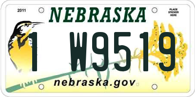 NE license plate 1W9519