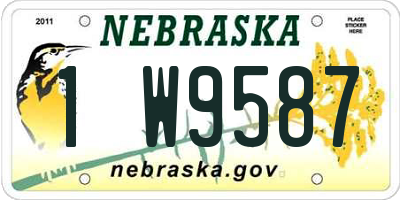NE license plate 1W9587