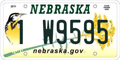 NE license plate 1W9595