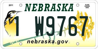 NE license plate 1W9767