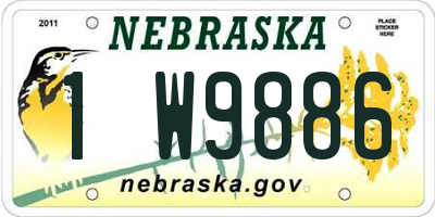 NE license plate 1W9886