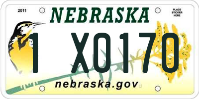 NE license plate 1X0170