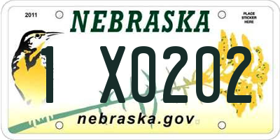 NE license plate 1X0202