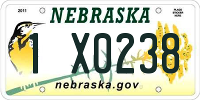 NE license plate 1X0238