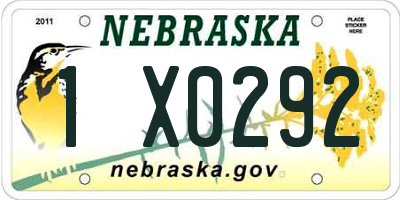 NE license plate 1X0292