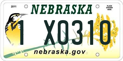 NE license plate 1X0310