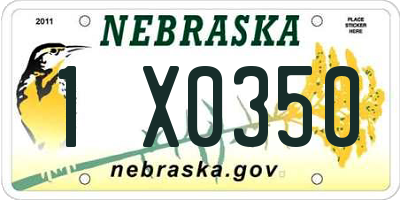 NE license plate 1X0350