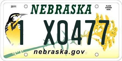 NE license plate 1X0477