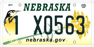 NE license plate 1X0563