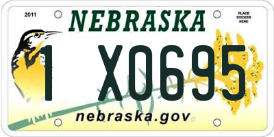 NE license plate 1X0695