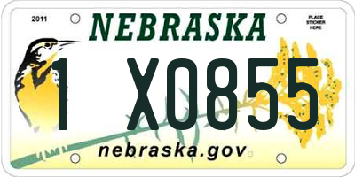 NE license plate 1X0855